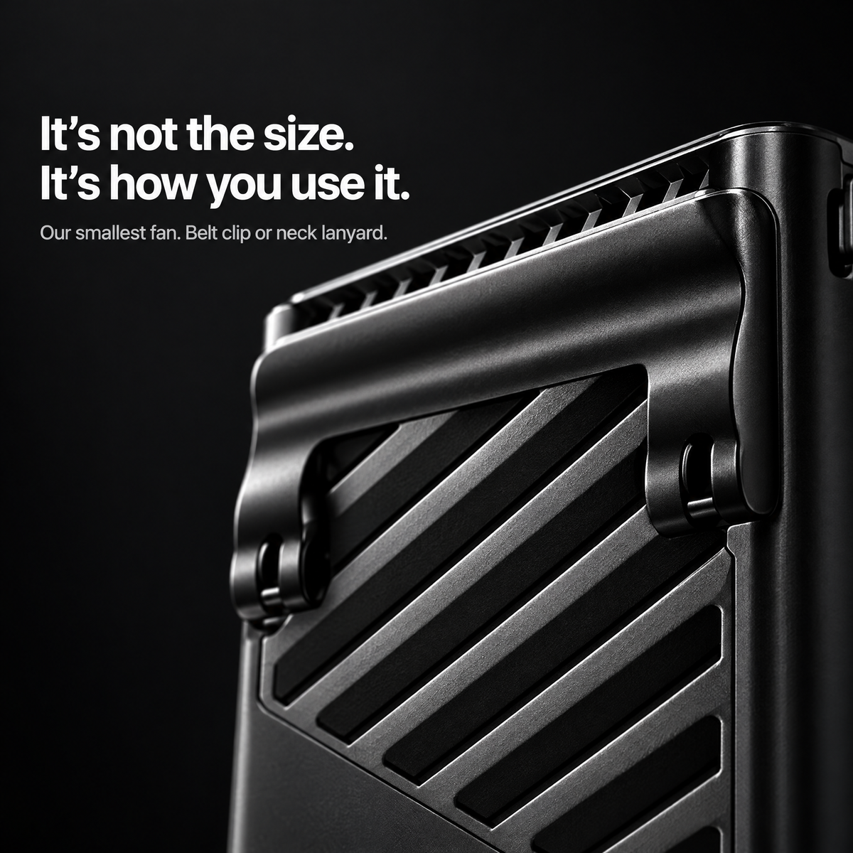 Close-up of the Blow Me Mini's ribbed front panel and clip
